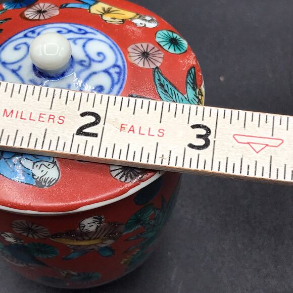 Vintage Kutani Ware Yunomi Japanese Mokubei Style Tea Cup with Lid Kutani Japan - Picture 9 of 9